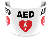 180 Degree Projecting AED Sign with graphic