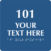 6x6 ADA Braille Room Number Sign Custom Text & Number