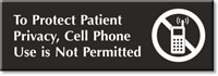 Cell Phone Use Is Not Permitted Engraved Sign