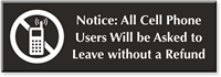 Cell Phone Users, Asked To Leave Engraved Sign