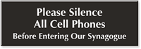 Silence All Cell Phones in Synagogue Engraved Sign