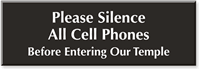 Silence Cell Phones, In Temple Engraved Sign