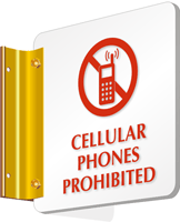 Cellular Phones Prohibited Sign
