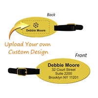 Custom 2 Sided Oval Brass Luggage Tag