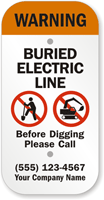 Custom Warning Buried Electric Line No Digging Sign