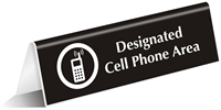 Designated Cell Phone Area (with Graphic) Engraved Sign