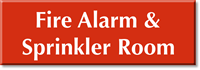 Fire Alarm & Sprinkler Room Select a Color Engraved Sign