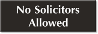 No Solicitors Allowed Select a Color Engraved Sign