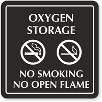 Oxygen Storage No Smoking No Flame Sign