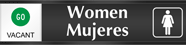 Bilingual Women Mujeres (with graphic)   Vacant/Occupied Slider Sign