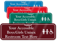 Accessible Boys/Girls Unisex Restroom Symbol Sign