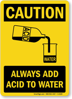 Caution Always Add Acid Sign