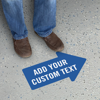 Add Your Text Custom Right Arrow SlipSafe Floor Sign