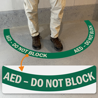 AED - Do Not Block, 2-Part Floor Sign