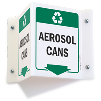 Aerosol Cans Projecting Recycling Sign