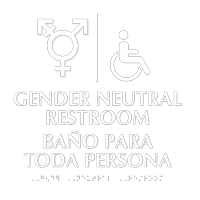 Handicap And Gender Neutral Restroom Braille Sign