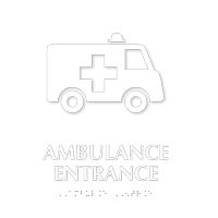 Ambulance Entrance Braille Sign with Medical Van Symbol
