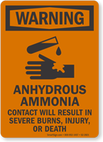 Anhydrous Ammonia OSHA Warning Sign
