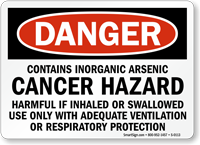 Danger: Contains Inorganic Arsenic Cancer Hazard Sign
