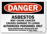 Asbestos Authorized Personnel Only OSHA Danger Sign