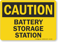 Battery Storage Station OSHA Caution Sign
