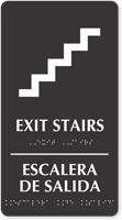 Bilingual Exit Stairs, Escalera De Salida Sign