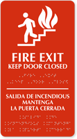 Fire Exit Keep Door Closed (bilingual) Sign