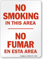 No Smoking Area / No Fumar Sign