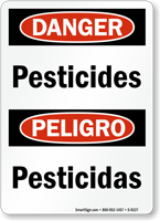 Bilingual Danger Pesticides Sign
