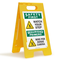 Safety First Watch Your Step Floor Sign