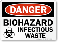 Biohazard Infectious Waste OSHA Danger Sign