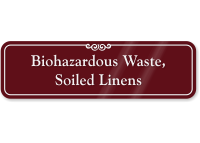 Biohazardous Waste Soiled Linens ShowCase Wall Sign