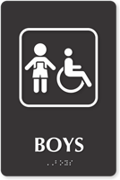 Boys TactileTouch Braille Sign with ADA Symbol