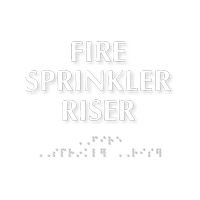 Fire Sprinkler Riser TactileTouch™ Sign with Braille