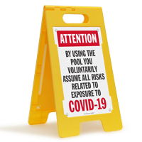 By Using Pool Assume Risks Related To Exposure Floor Sign