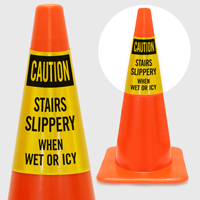 Caution Stairs Slippery When Wet Or Icy Cone Collar