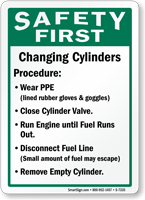 Safe Cylinder Handling Instructions Sign