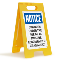 Children Under Age Of 14 Accompanied By Adult Floor Sign