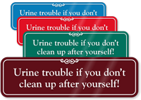 Clean Up After Yourself Humorous Bathroom Wall Sign