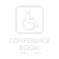 Conference Room with Handicap Wheelchair Braille Sign