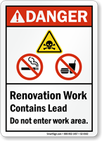 Renovation Work Do Not Enter Work Area Sign