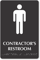 Contractor's Restroom Tactile Touch Braille Sign