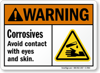 Corrosives Avoid Contact With Eyes And Skin Sign