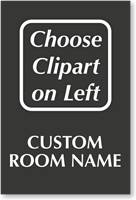Custom Select-a-Color Engraved Room Sign, Choose Clipart