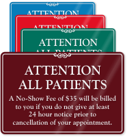 Custom ShowCase Attention All Patients Hospital Sign