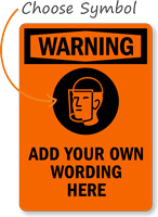 Custom Warning Wear Face Protection Symbol Sign