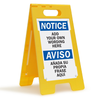 Personalized Bilingual Notice Free-Standing Sign