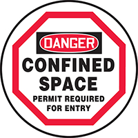 Confined Space Permit Required OSHA Danger Manhole Cover Sign