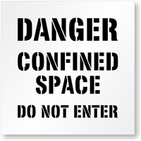 Floor Stencil - Danger: Confined Space Sign