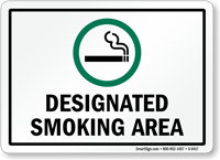 DESIGNATED SMOKING AREA Sign